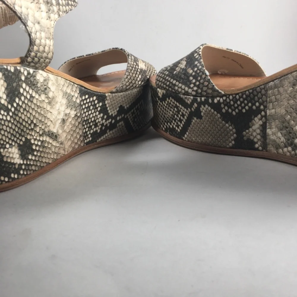 Dolce Vita Snake Print Platform Sandals in Beige and Black